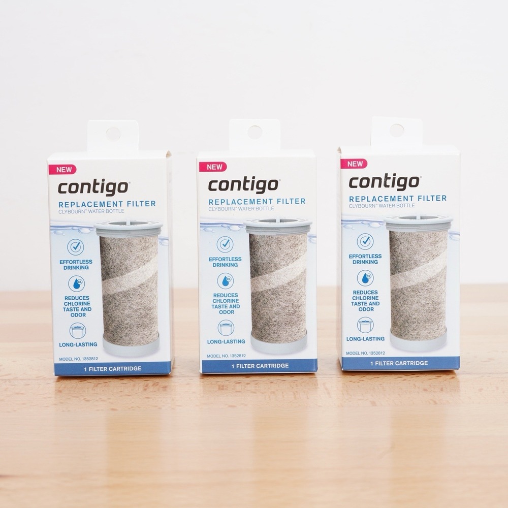 3 Pack Contigo‎ Replacement Water Filter Cartridge 1352812 for Clybourn Bottles